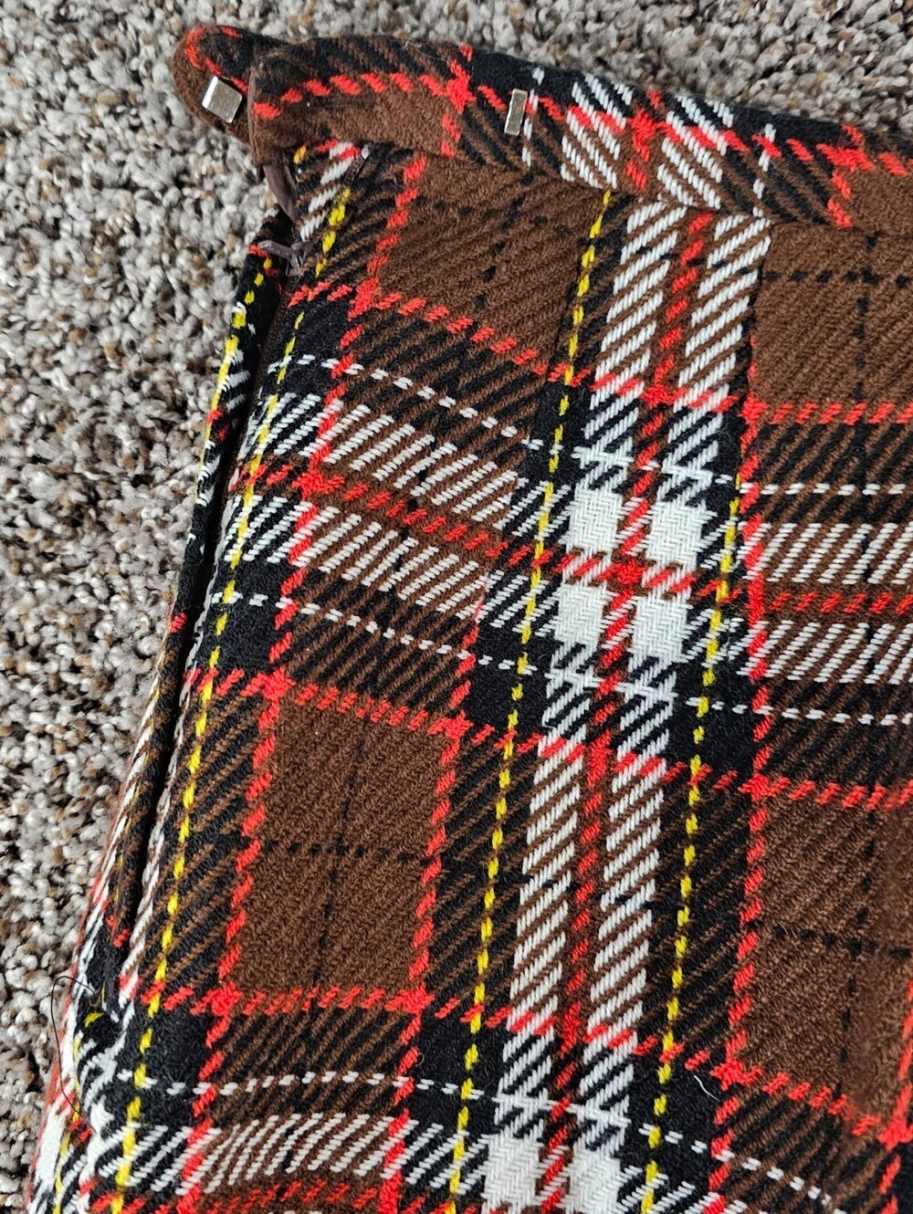 Vintage 1970s Miss Holly Womens Sz 14T Tall Straight Leg Pants Brown Plaid - Picture 2 of 4